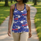 Afro-Haitians Hollow Tank Top Ayiti Map and Rose Kayenn Tropical Style - African Pride