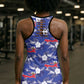 Afro-Haitians Hollow Tank Top Ayiti Map and Rose Kayenn Tropical Style - African Pride