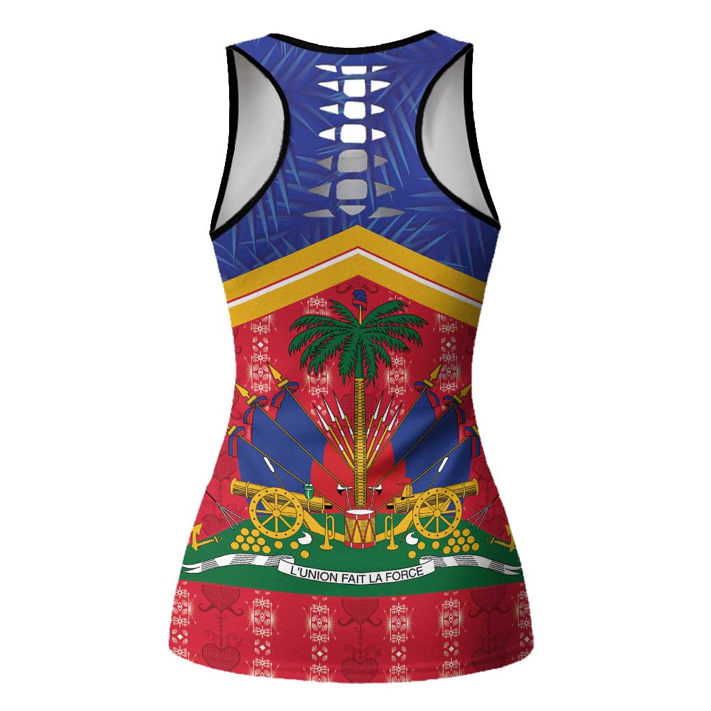 Afro-Haitians Hollow Tank Top Proud Ayiti Veve Vodou Royal Palm Leaves - African Pride