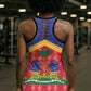 Afro-Haitians Hollow Tank Top Proud Ayiti Veve Vodou Royal Palm Leaves - African Pride
