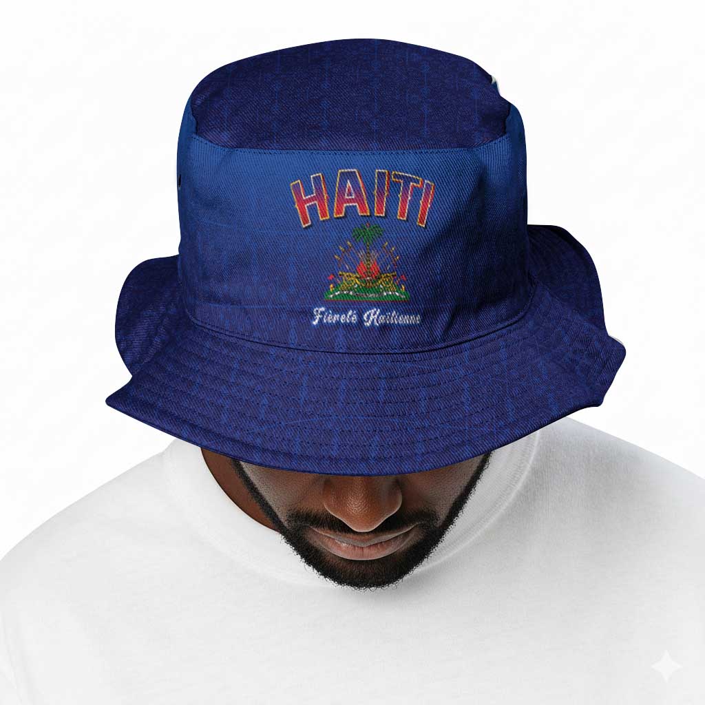 Afro-Haitians World Football 2026 Bucket Hat Haiti est de Retour Blue Voodoo Veve Spirits - African Pride