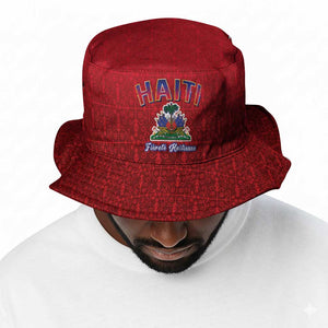 Afro-Haitians World Football 2026 Bucket Hat Haiti est de Retour Red Voodoo Veve Spirits - African Pride
