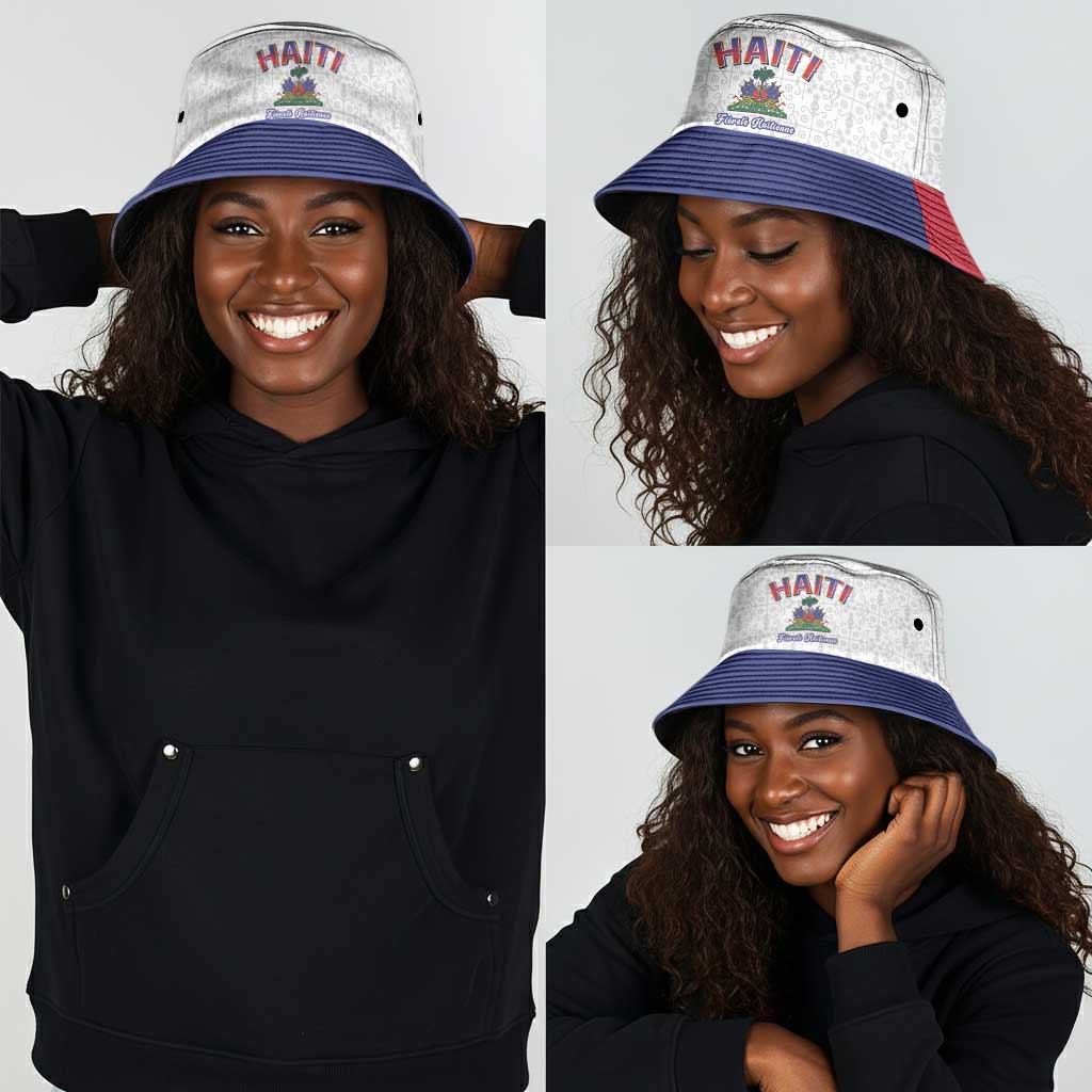 Afro-Haitians World Football 2026 Bucket Hat Haiti est de Retour White Voodoo Veve Spirits - African Pride