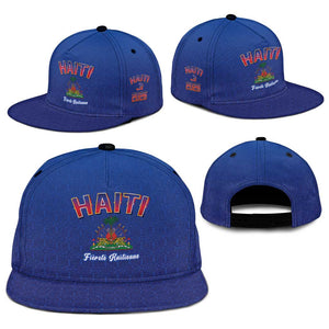 Afro-Haitians World Football 2026 Snapback Cap Haiti est de Retour Blue Voodoo Veve Spirits - African Pride