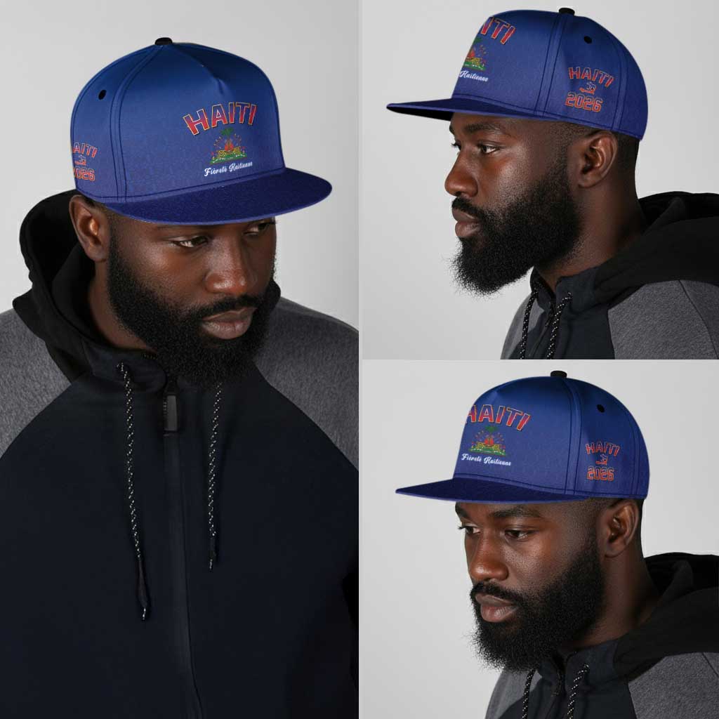Afro-Haitians World Football 2026 Snapback Cap Haiti est de Retour Blue Voodoo Veve Spirits - African Pride