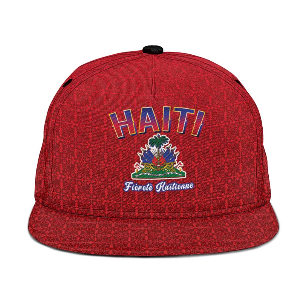 Afro-Haitians World Football 2026 Snapback Cap Haiti est de Retour Red Voodoo Veve Spirits - African Pride