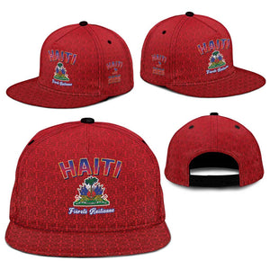 Afro-Haitians World Football 2026 Snapback Cap Haiti est de Retour Red Voodoo Veve Spirits - African Pride