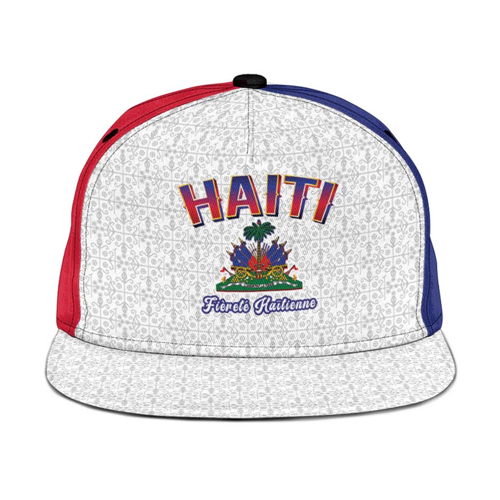 Afro-Haitians World Football 2026 Snapback Cap Haiti est de Retour White Voodoo Veve Spirits - African Pride