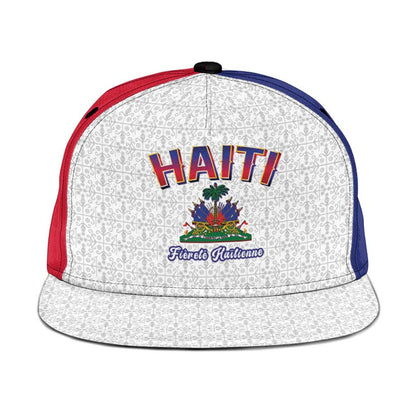 Afro-Haitians World Football 2026 Snapback Cap Haiti est de Retour White Voodoo Veve Spirits - African Pride