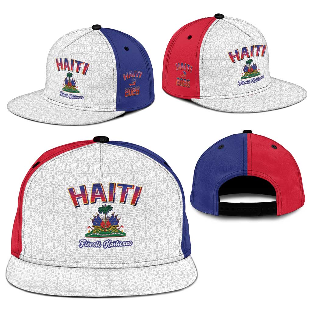 Afro-Haitians World Football 2026 Snapback Cap Haiti est de Retour White Voodoo Veve Spirits - African Pride