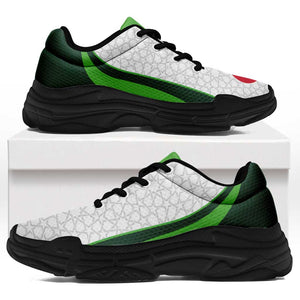 Algeria 2026 Football Chunky Sneakers Go Greens Islamic Pattern Curve Stylized - African Pride
