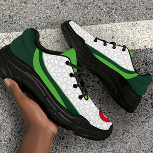 Algeria 2026 Football Chunky Sneakers Go Greens Islamic Pattern Curve Stylized - African Pride