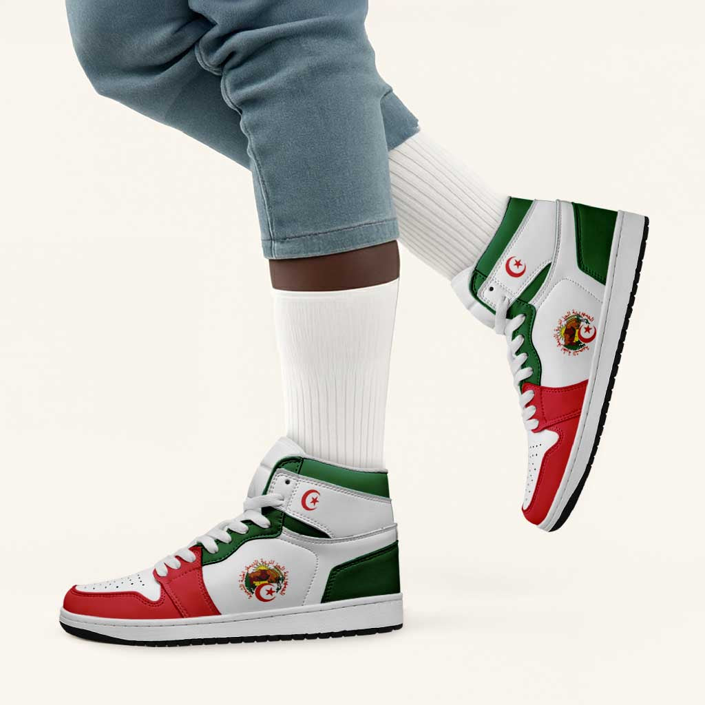 Algeria High Sneakers AJ1 Classic National Flag Style - African Pride