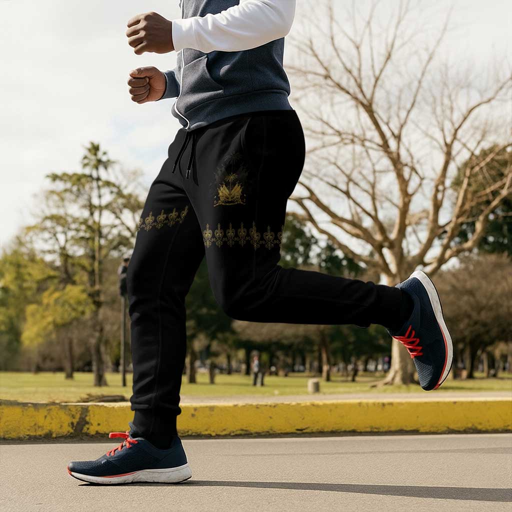Ayiti 222nd Independence Day Anniversary Jogger Pants Haiti Gold VeVe Pattern - African Pride