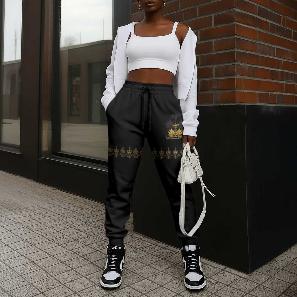 Ayiti 222nd Independence Day Anniversary Jogger Pants Haiti Gold VeVe Pattern - African Pride