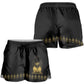 Ayiti 222nd Independence Day Anniversary Shorts for Women Haiti Gold VeVe Pattern - African Pride