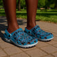Basotho Blanket Clogs Shoes Lesotho Kharetsa Seanamarena Heritage - Blue - African Pride