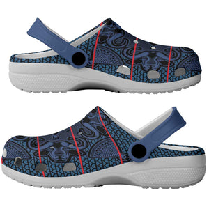 Basotho Blanket Clogs Shoes Lesotho Motlatsi Seanamarena Heritage - Blue - African Pride