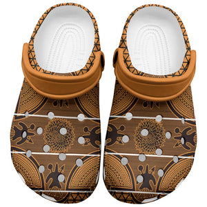 Basotho Blanket Clogs Shoes Lesotho Seanamarena Heritage - Orange - African Pride