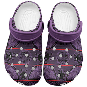 Basotho Blanket Clogs Shoes Lesotho Seanamarena Heritage - Violet - African Pride