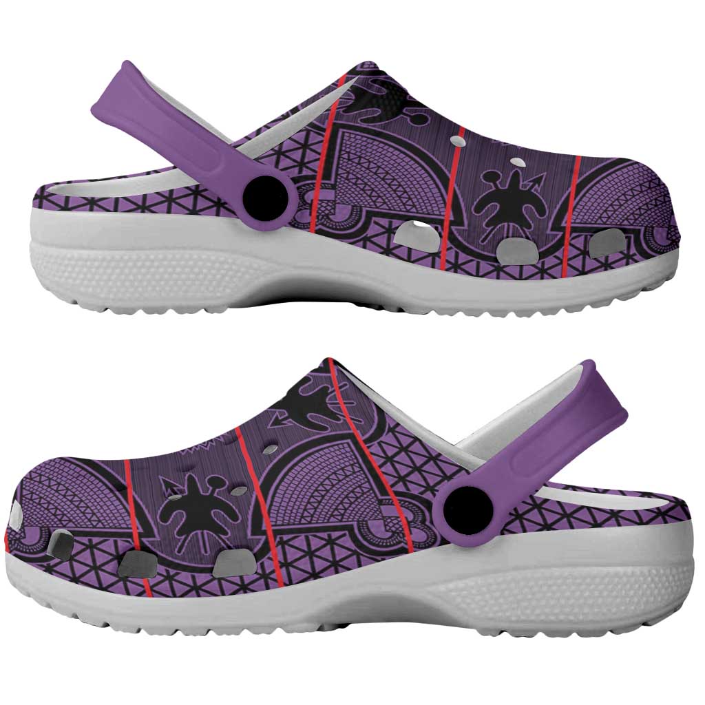Basotho Blanket Clogs Shoes Lesotho Seanamarena Heritage - Violet - African Pride