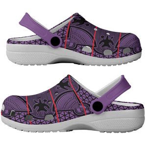 Basotho Blanket Clogs Shoes Lesotho Seanamarena Heritage - Violet - African Pride