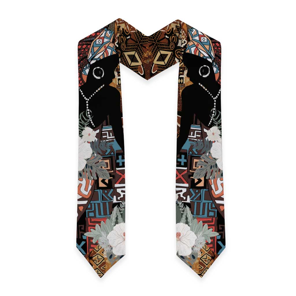 Beautiful Black Woman Graduation Stole African Tribal Pattern