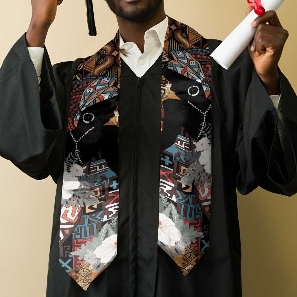 Beautiful Black Woman Graduation Stole African Tribal Pattern