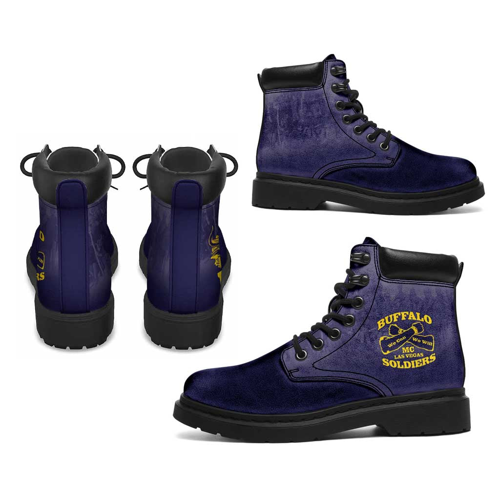 Buffalo Soldier All Season Boots African American Heroes - Navy Blue - African Pride
