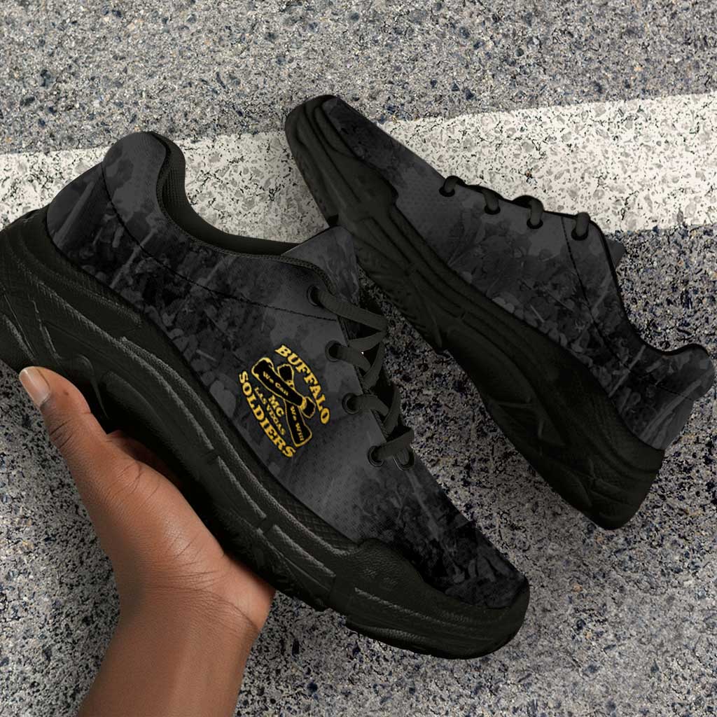 Buffalo Soldier Chunky Sneakers African American Heroes - Black - African Pride