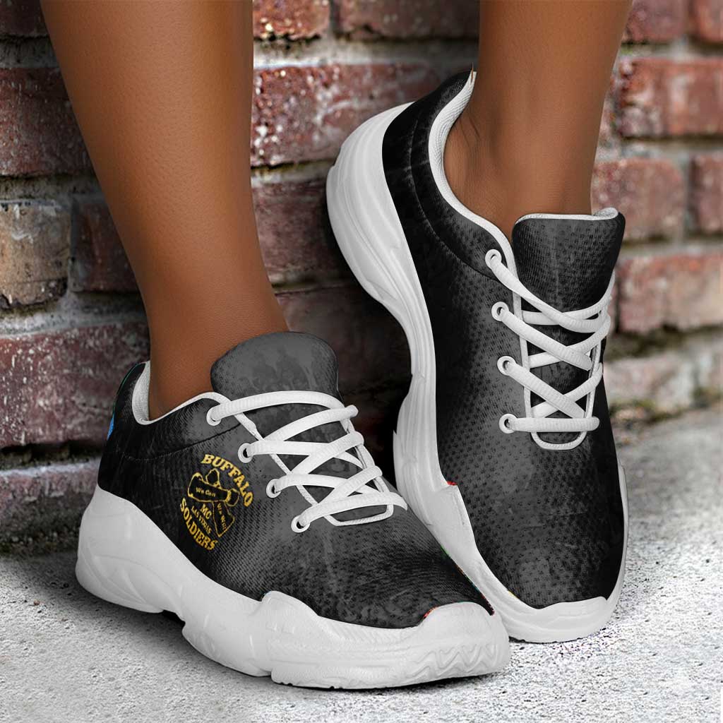Buffalo Soldier Chunky Sneakers African American Heroes - Black - African Pride