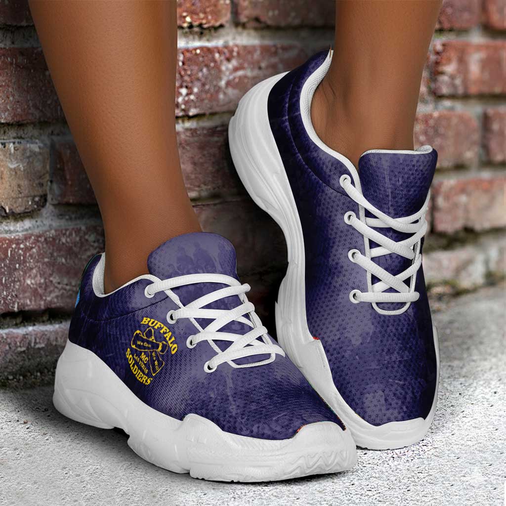 Buffalo Soldier Chunky Sneakers African American Heroes - Navy Blue - African Pride