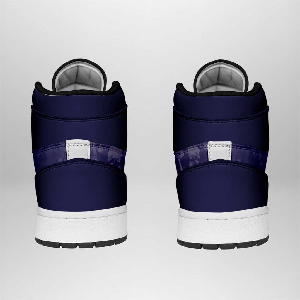 Buffalo Soldier High Sneakers AJ1 African American Heroes - Navy Blue - African Pride