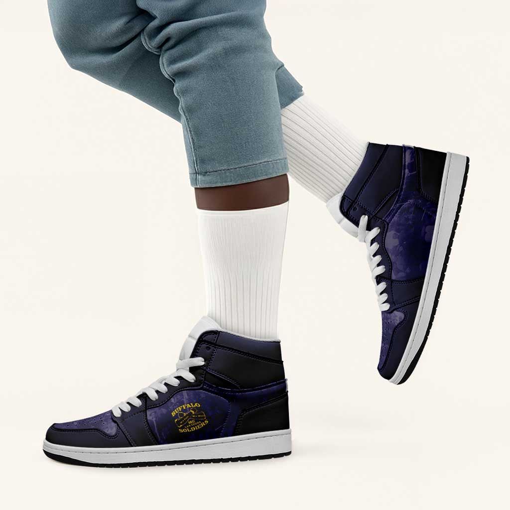Buffalo Soldier High Sneakers AJ1 African American Heroes - Navy Blue - African Pride