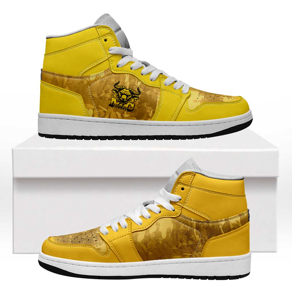 Buffalo Soldier High Sneakers AJ1 African American Heroes - Yellow - African Pride