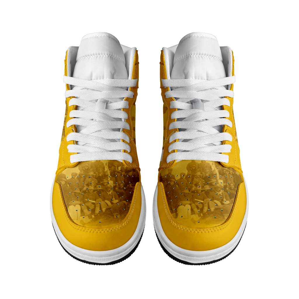 Buffalo Soldier High Sneakers AJ1 African American Heroes - Yellow - African Pride