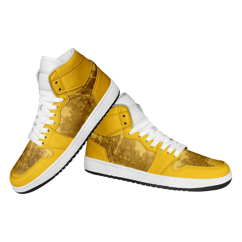 Buffalo Soldier High Sneakers AJ1 African American Heroes - Yellow - African Pride