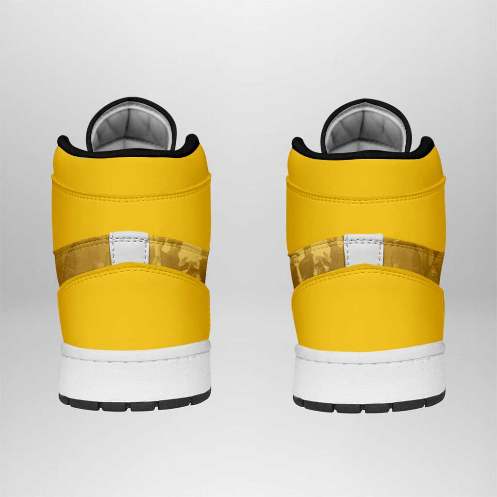 Buffalo Soldier High Sneakers AJ1 African American Heroes - Yellow - African Pride