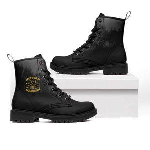Buffalo Soldier Leather Boots African American Heroes - Black - African Pride