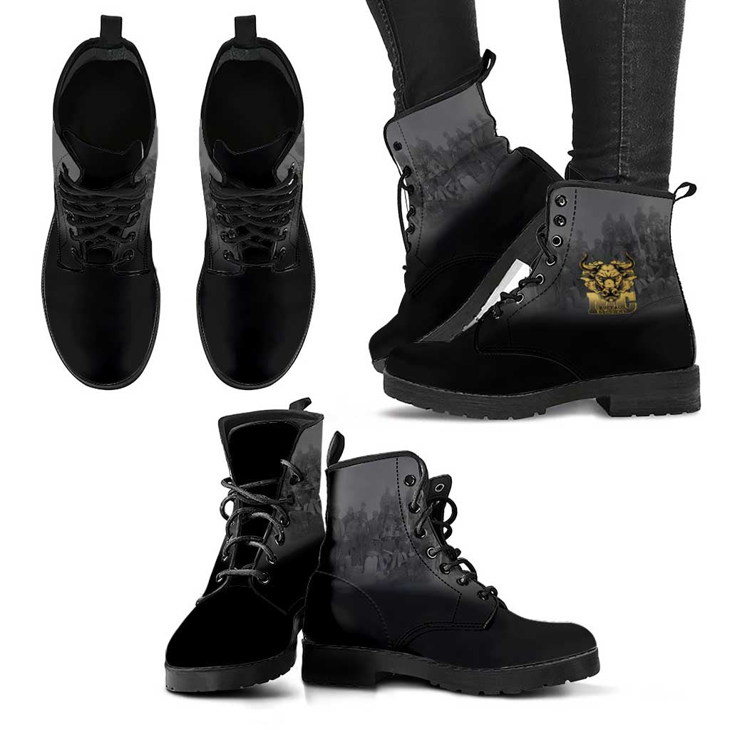 Buffalo Soldier Leather Boots African American Heroes - Black - African Pride
