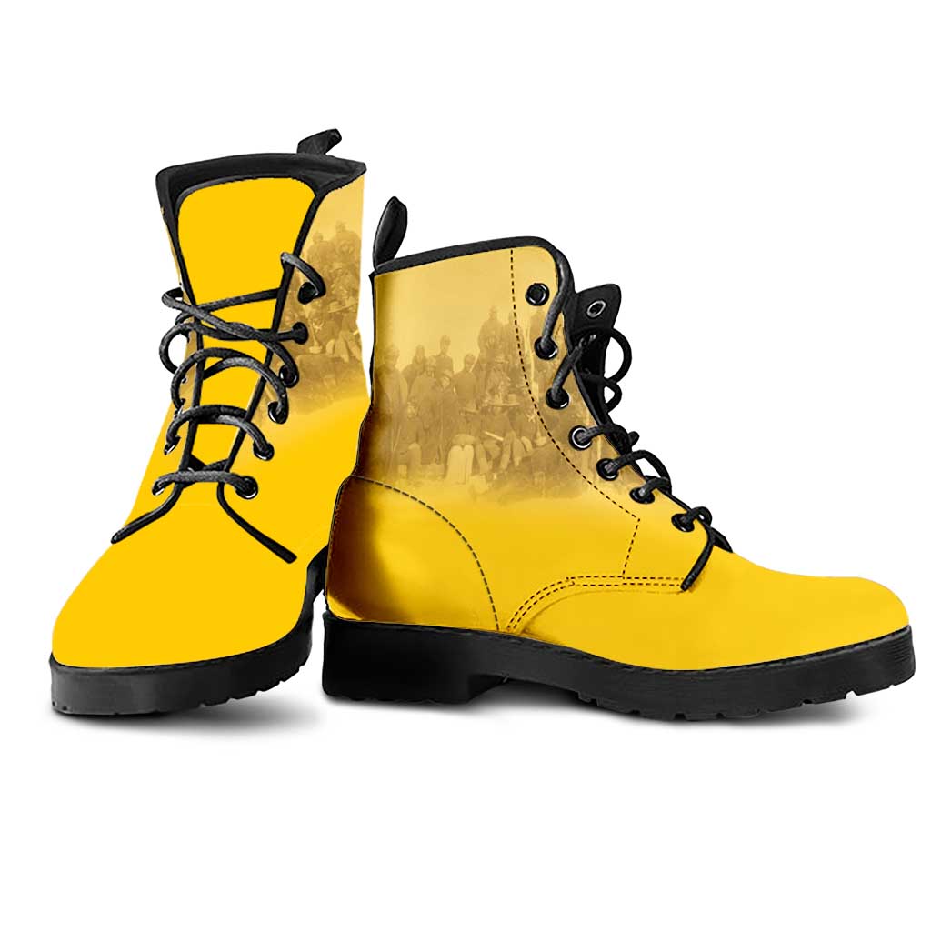 Buffalo Soldier Leather Boots African American Heroes - Yellow - African Pride