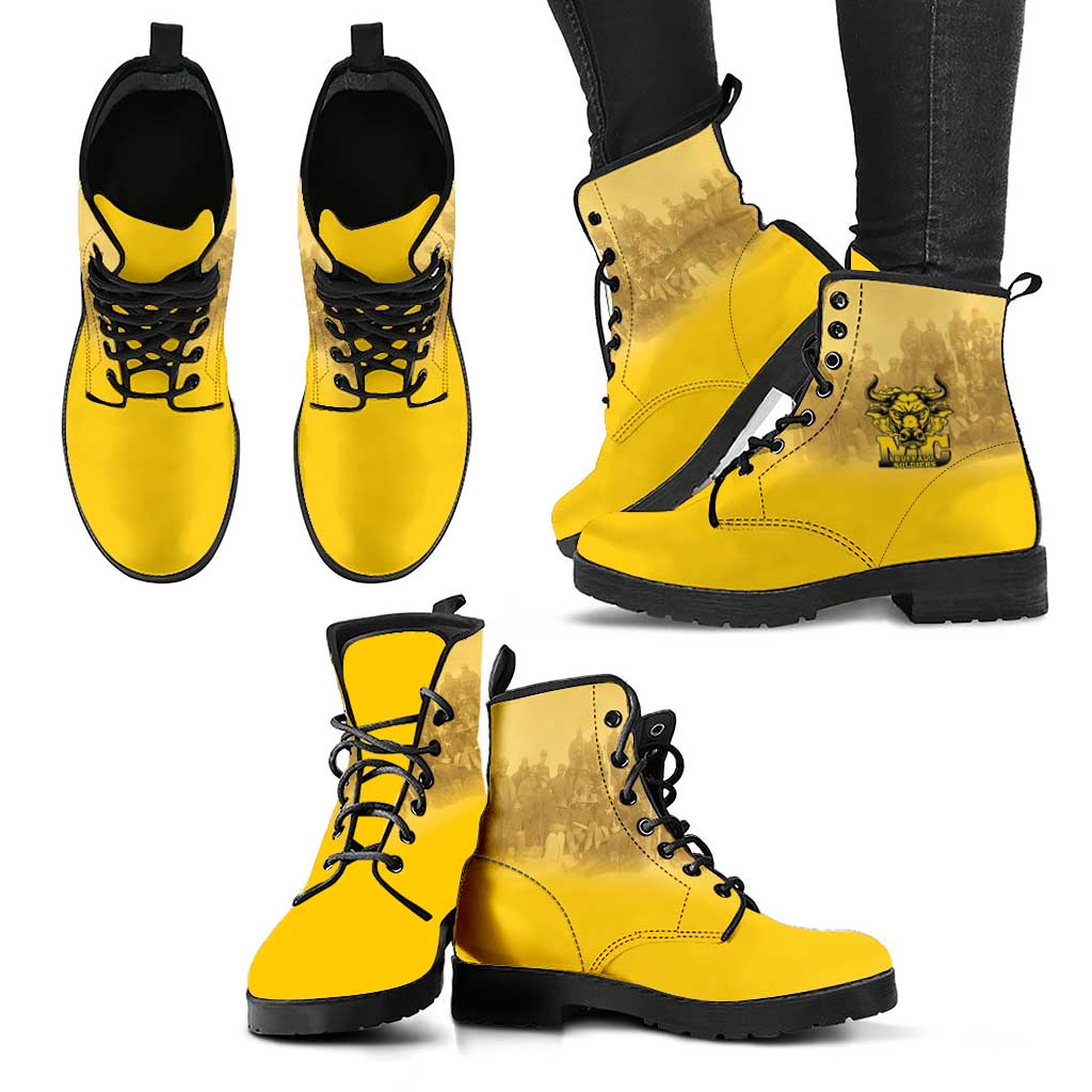 Buffalo Soldier Leather Boots African American Heroes - Yellow - African Pride