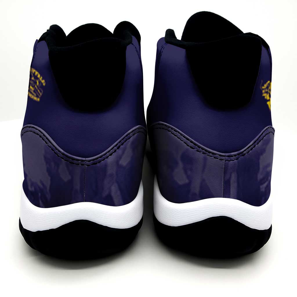 Buffalo Soldier Sneakers J11 African American Heroes - Navy Blue - African Pride