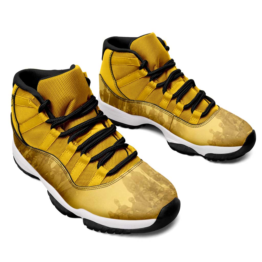 Buffalo Soldier Sneakers J11 African American Heroes - Yellow - African Pride