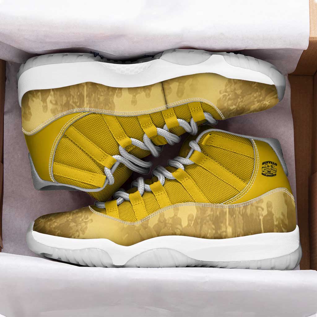 Buffalo Soldier Sneakers J11 African American Heroes - Yellow - African Pride