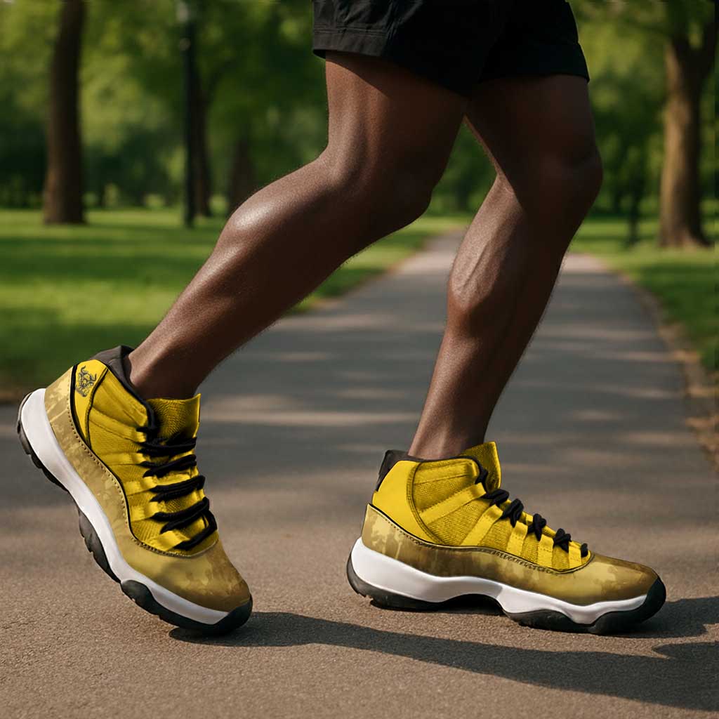Buffalo Soldier Sneakers J11 African American Heroes - Yellow - African Pride