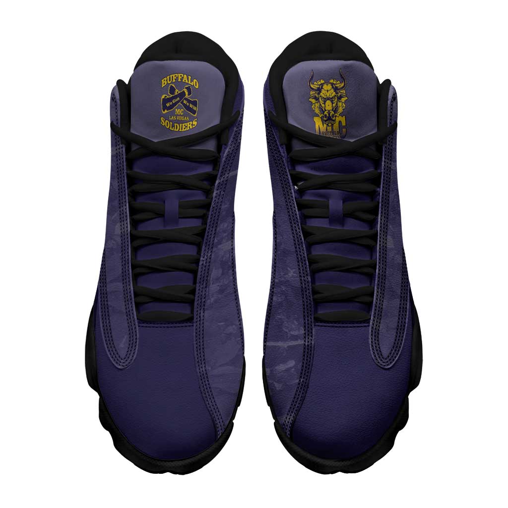 Buffalo Soldier Sneakers J13 African American Heroes - Navy Blue - African Pride