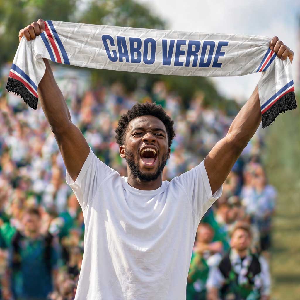 Cabo Verde Kopa di Mundu Soccer Scarf Atlantic Waves White Edition
