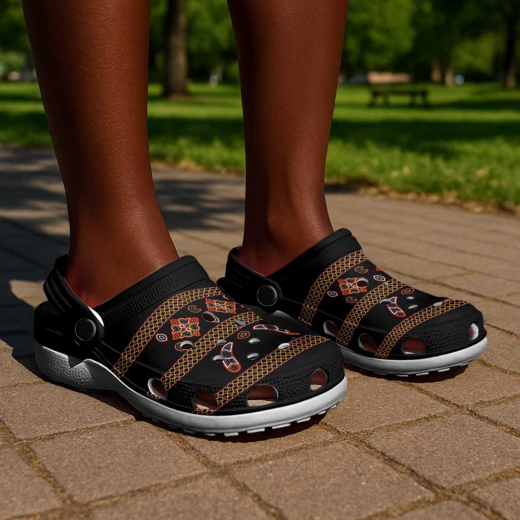 Cameroon Traditional Toghu Pattern Clogs Shoes - African Pride