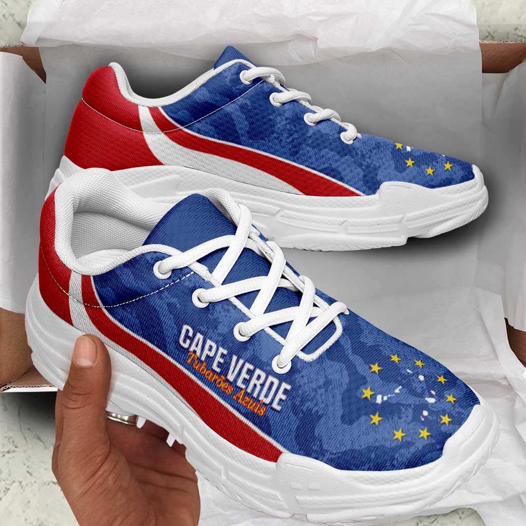Cape Verde 2026 Football Chunky Sneakers Tubaroes Azuis Grunge Curve Stylized - African Pride